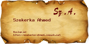 Szekerka Ahmed névjegykártya
